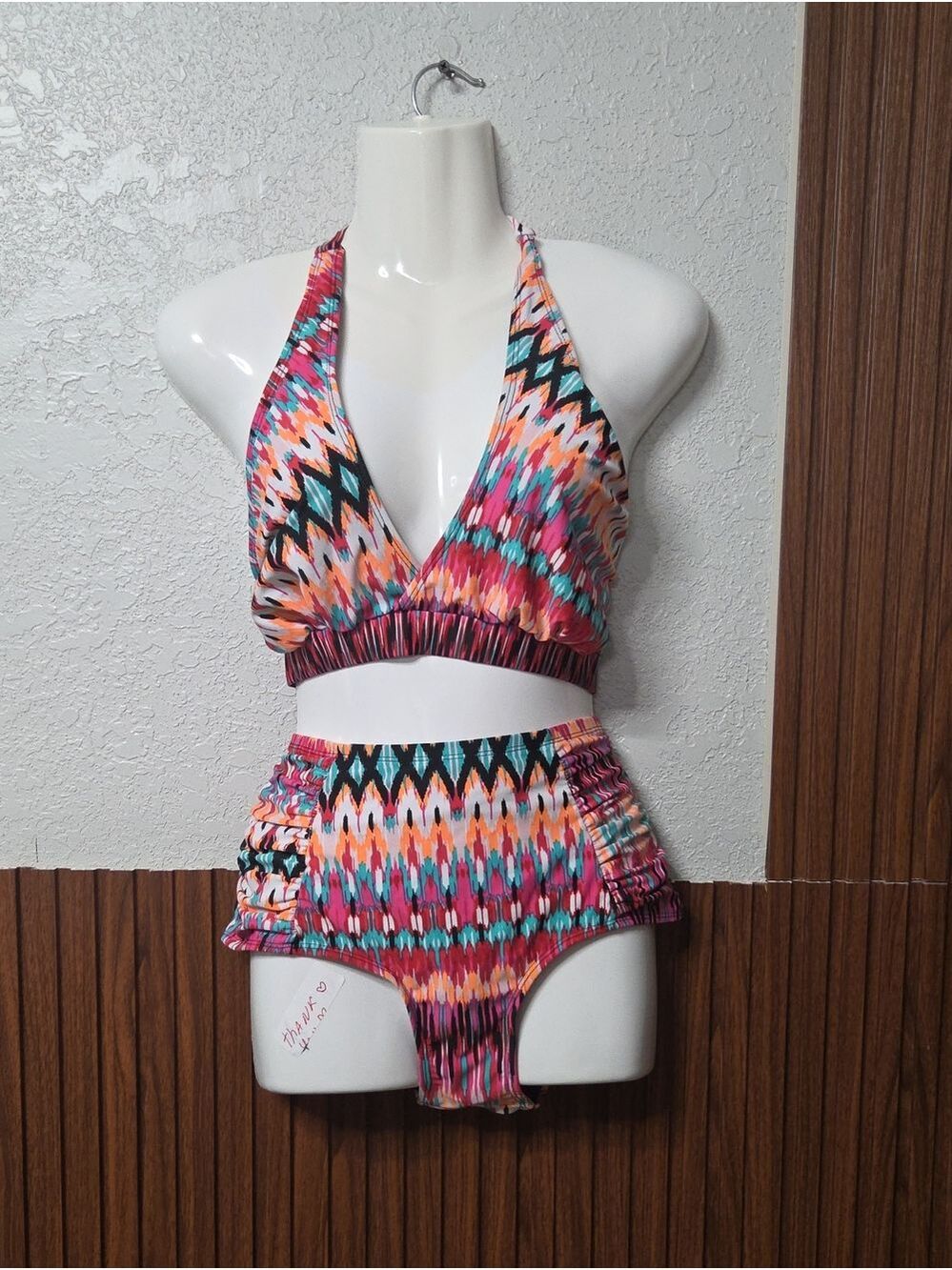 Colorful Zigzag Halter Bikini Set Xlarge Sz